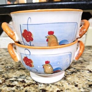 Hand Painted Chicken Bowls